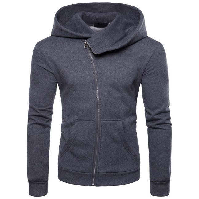 Slim Fit Curved Zipper Hoodies