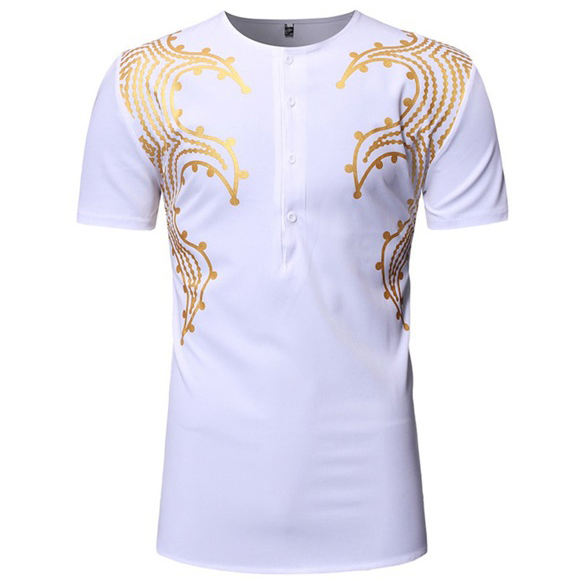 Plain Black Golden Printed T-Shirts