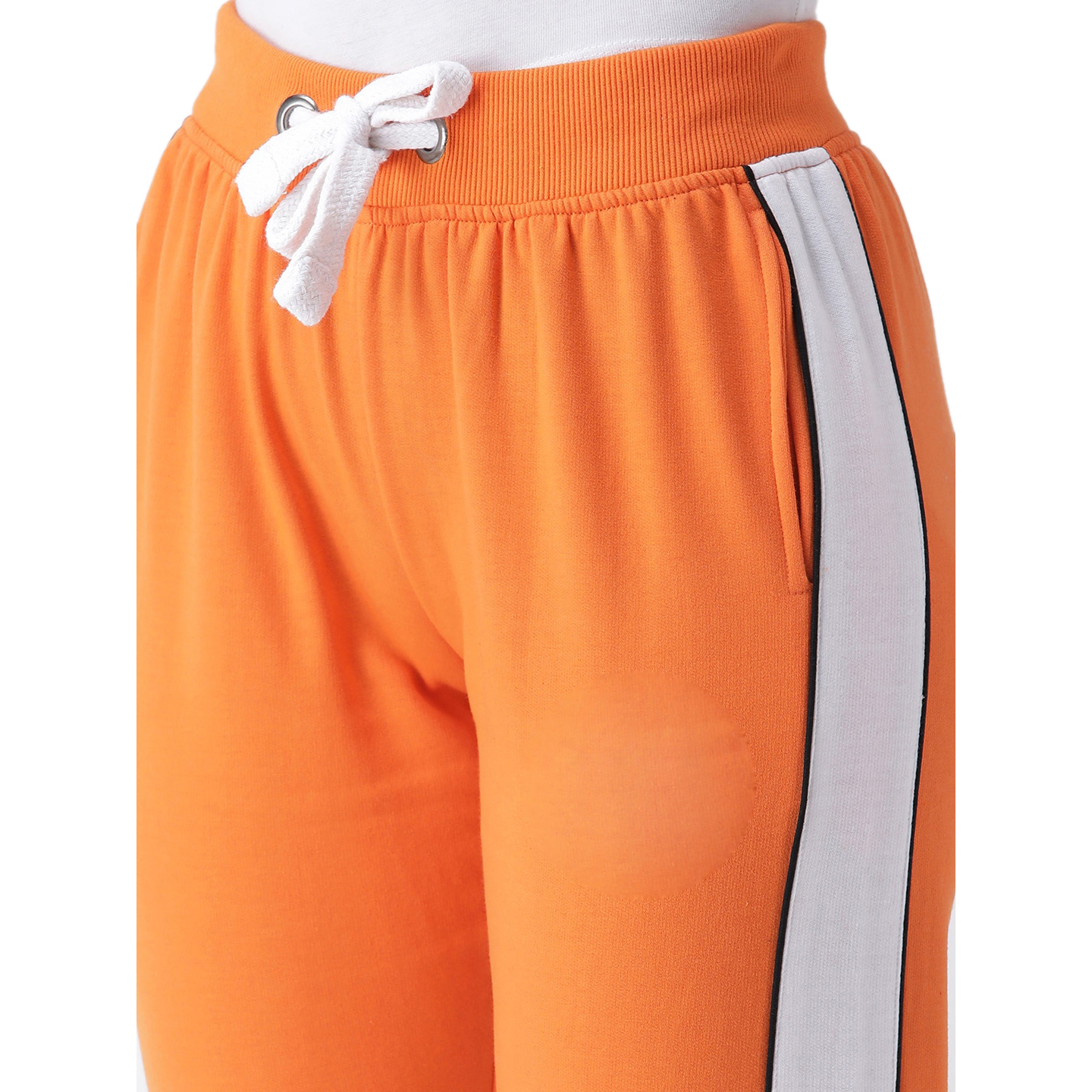 Orange & White Colorblocked Tracksuits