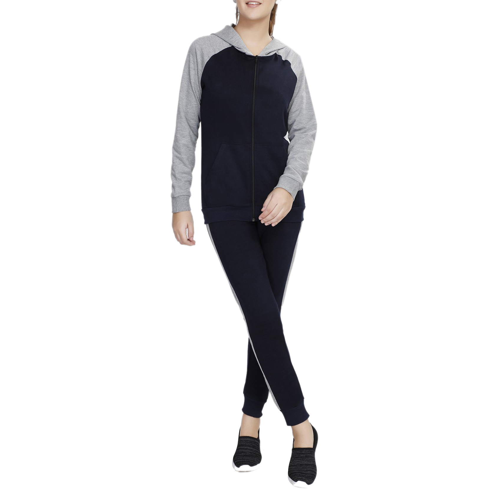 Navy & Grey Tracksuit Women