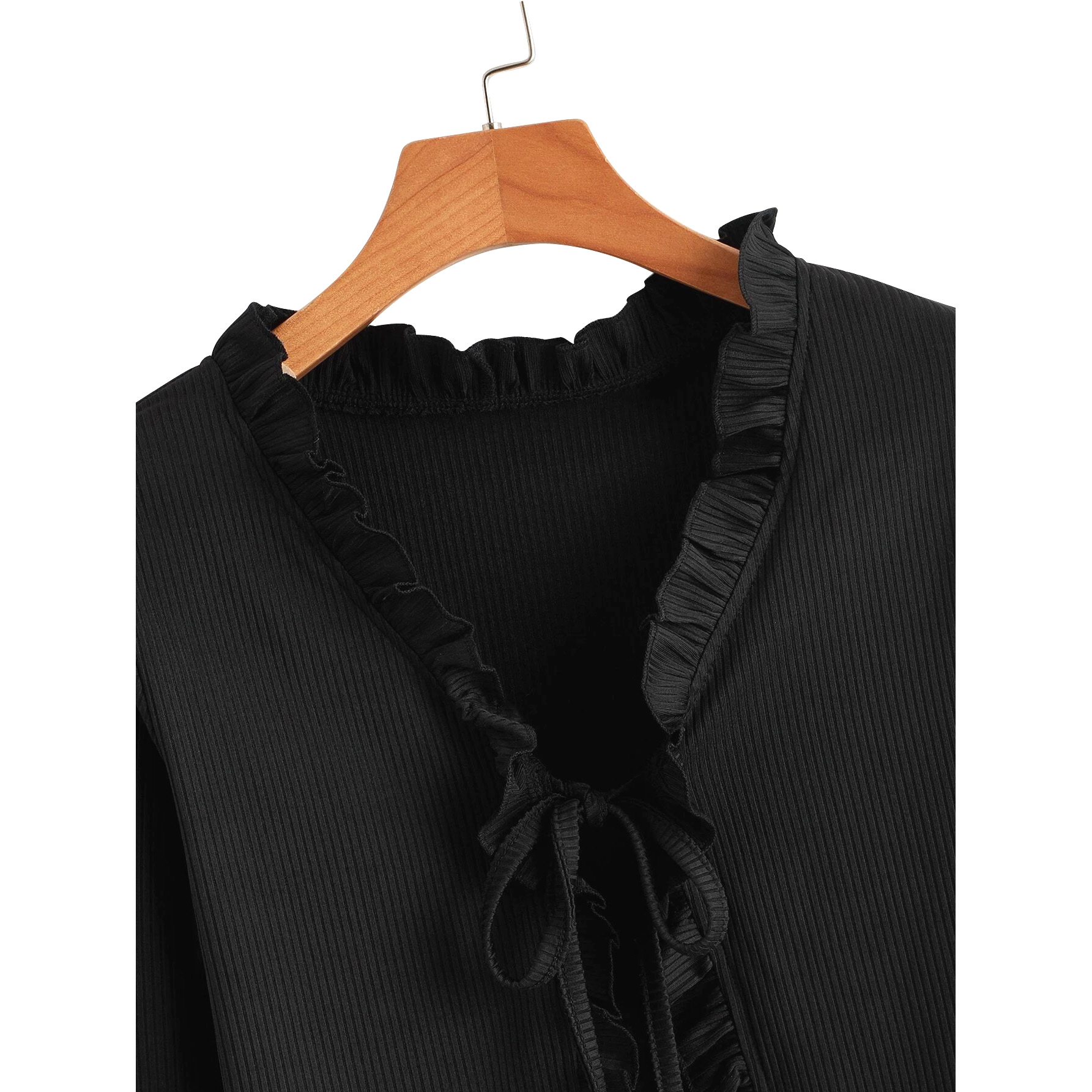 Frill Trim Tie Front Srop Top