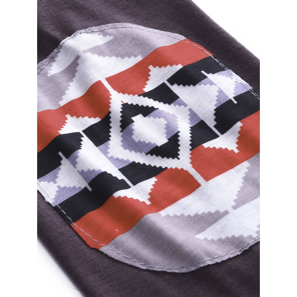 Plain Navy Contrast Pocket & Hood Printed Hoodies