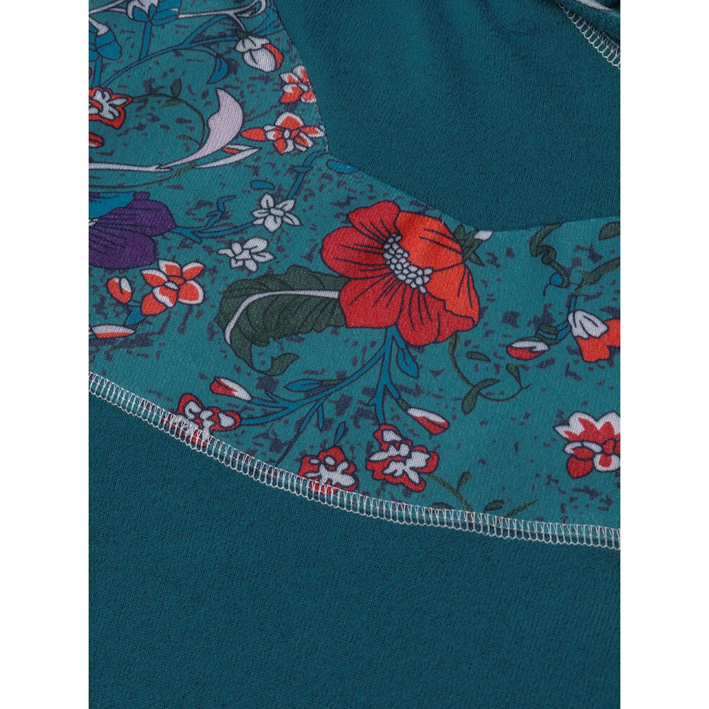Floral Patchwork Printed Hoodies