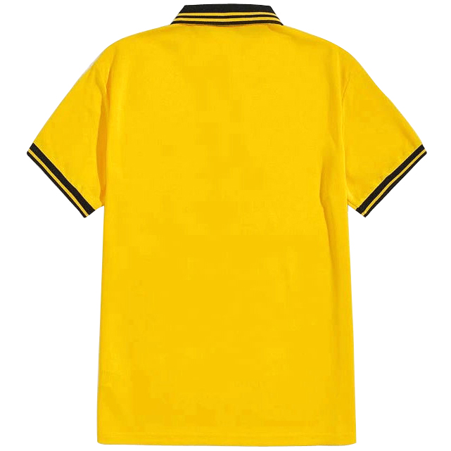 Yellow Contrast Colar Striped Polo Shirt