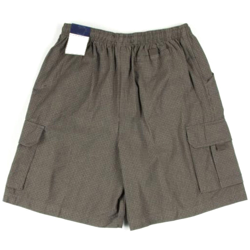 Grey Self Checkered Shorts